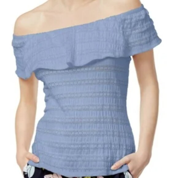 maison Jules Womens Flounce Knit Blouse White Sz XXL - Picture 10 of 10